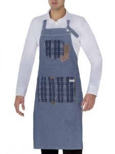 APRON WITH POCKETS BRISTOL (62113210) x05589 100%COT. BLUE JEAN