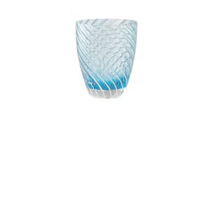 VERTIGO TUMBLER CC.380 BLUE CON RIGA BIANCA IMB. DA 6PZ. ITALESSE