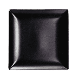 Plate black square 16x16 satin
