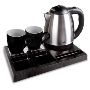 Hotel WELCOME Tray KETTLE 1.2LT & 2 CUPS SET HTK-001 LIFE