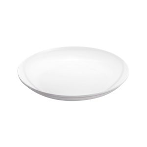 B329 WHITE MELAMINE ROUND SHAPPED PLATE SPIRAL D30.5xH5.1cm