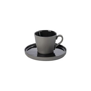 LAGOA ECO GRES BLACK TEA CUP & SAUCER 0.21ml COSTA NOVA