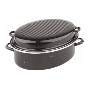 SELF BASTING OVEN ROASTER BLACK 32x25x15 BERTOLINI KITCHENWARE