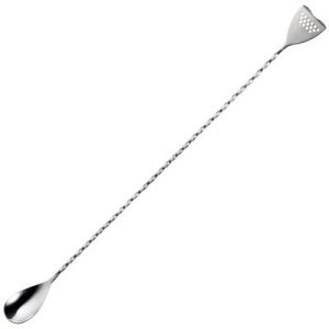 BAR SPOON WITH STRAINER TAIL S/S 40CM