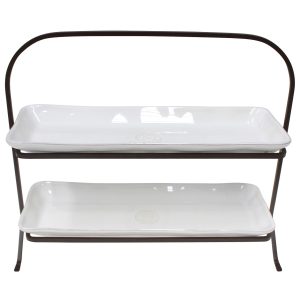 NOVA 2 TIER METAL STAND WITH HOLDER FOR TWO TRAYS 37CM COSTA NOVA