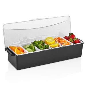 GARNISH TRAYS WITH 6 COMPARTMENTS WITH LID Gastroplast NSF®