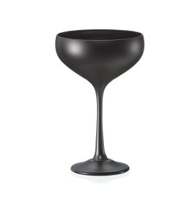 Pralines BLACK COUPE CHAMPAGNE GLASS 180ml CRYSTALEX Bohemia