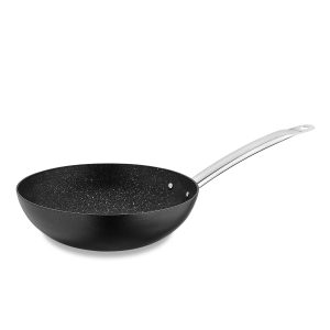 PROLINE NERO ΤΗΓΑΝΙ ΑΛΟΥΜΙΝΙΟΥ WOK ΑΝΤΙΚΟΛΛΗΤΙΚΟ INOX 30 X8.6 Ηφαιστειακή επίστρωση PTFE