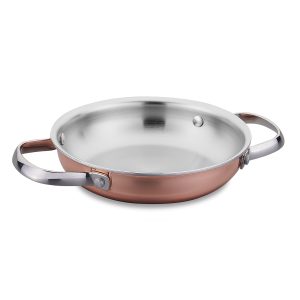 DIVANI OMELETTE FRYING PAN WITH 2 HANDLES 18/10 Cr-Ni stainless steel COPPER Φ16CM