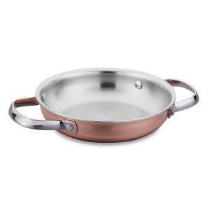 DIVANI OMELETTE FRYING PAN WITH 2 HANDLES 18/10 Cr-Ni stainless steel COPPER Φ20CM