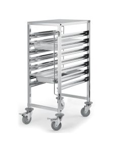 RACK TROLLEY WITH TOP- GN PAN 7x GN2/1 T=0.9mm SS201 59Χ67Χ100cm