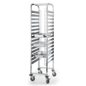 RACK TROLLEY WITH TOP- GN PAN 15x GN1/1 T=0.9mm SS201 38Χ55Χ170cm