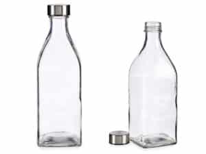 SQUARE GLASS BOTTLE WITH S/S LID 1LT 26cm VIVALTO®