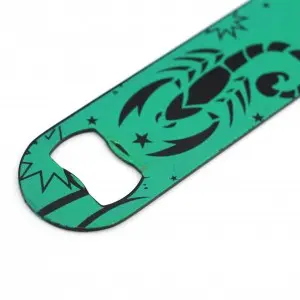 POWDER COATED SCORPION BAR BLADE GREEN STAINLESS STEEL 18CM.