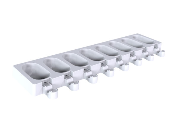 GEL18M CLASSIC WAVE SET2 SILICONE MOULDS 69X38H22MM+TRAYS+100 STICKS White Silikomart Italy - Image 3