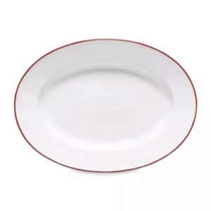 BEJA OVAL PLATTER 30X21.6cm RED RIM STONEWARE COSTA NOVA