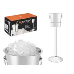 STEEL ICE BUCKET SET 22 CM STAND KINVARA ®